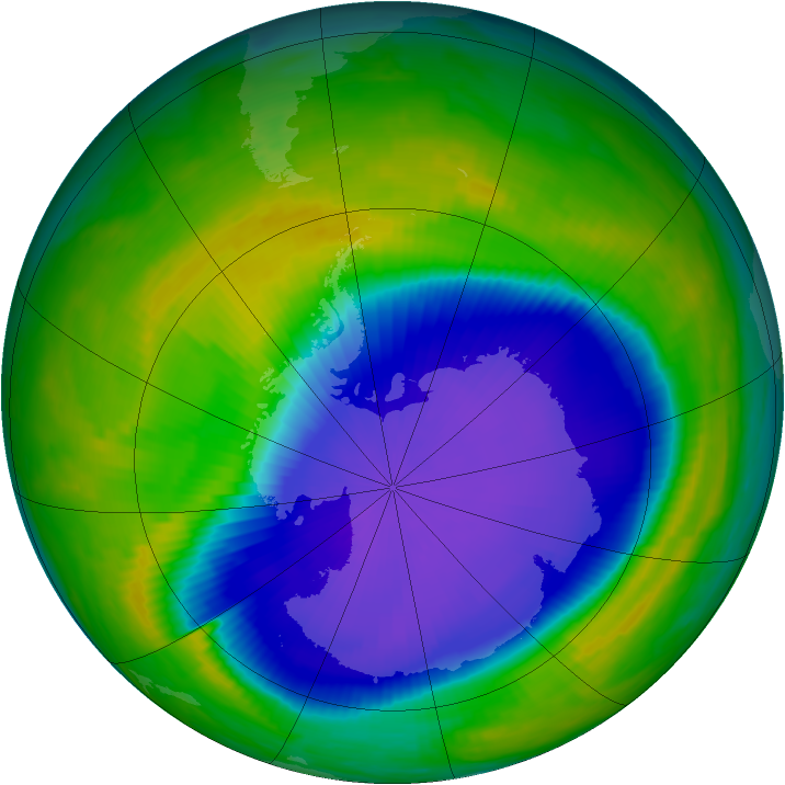 Antarctic ozone map for 22 October 1997